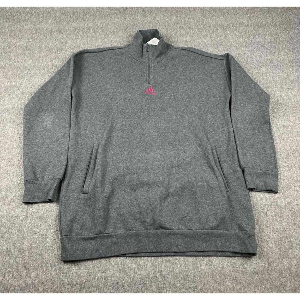 Adidas Gray‎ 1/4 Zip Womens Oversized Hoodie Womens Sz Small